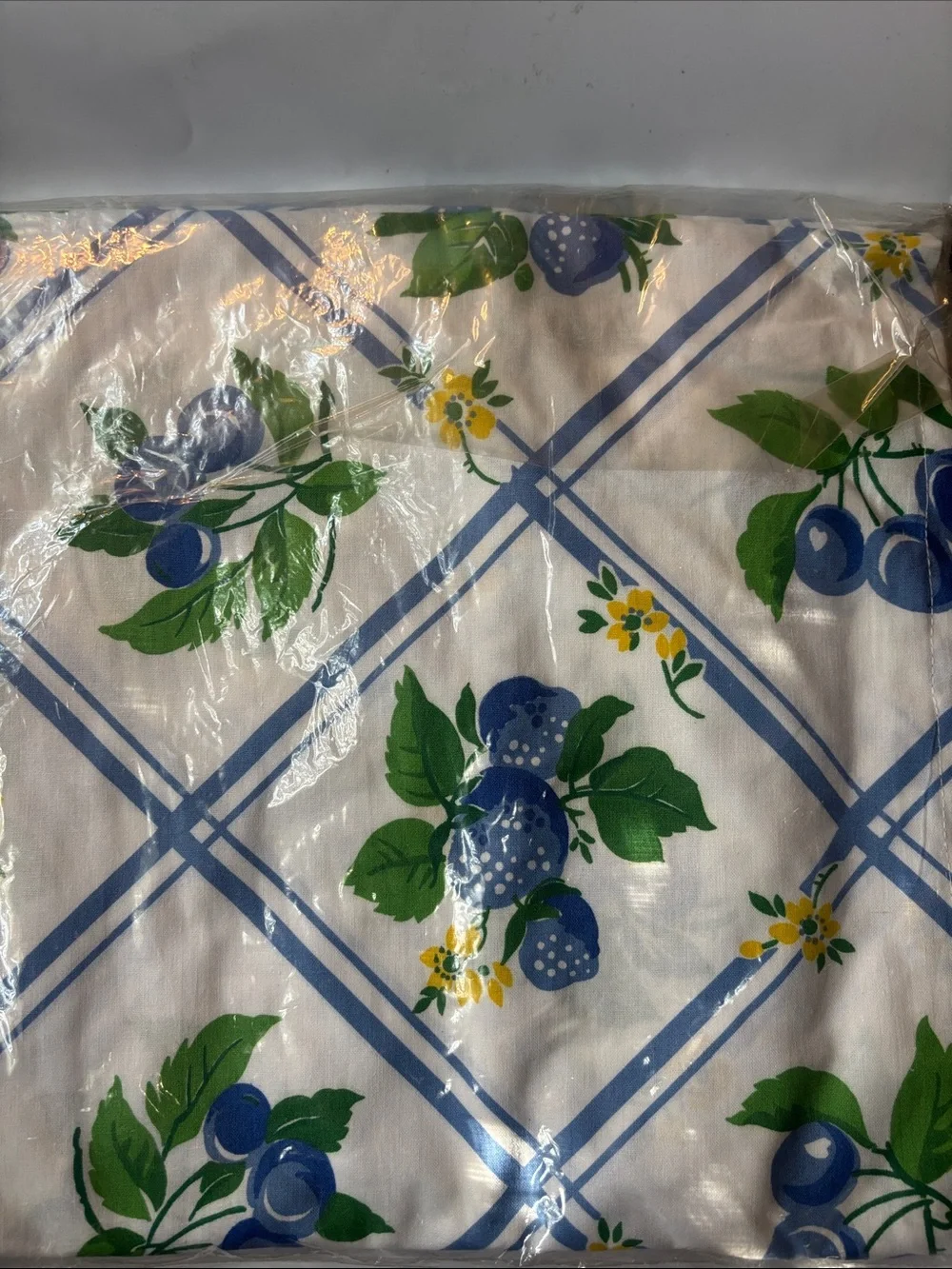 Vintage Crate&Barrel Cotton Trellis Tablecloth / 4 Napkins Set~ NWT